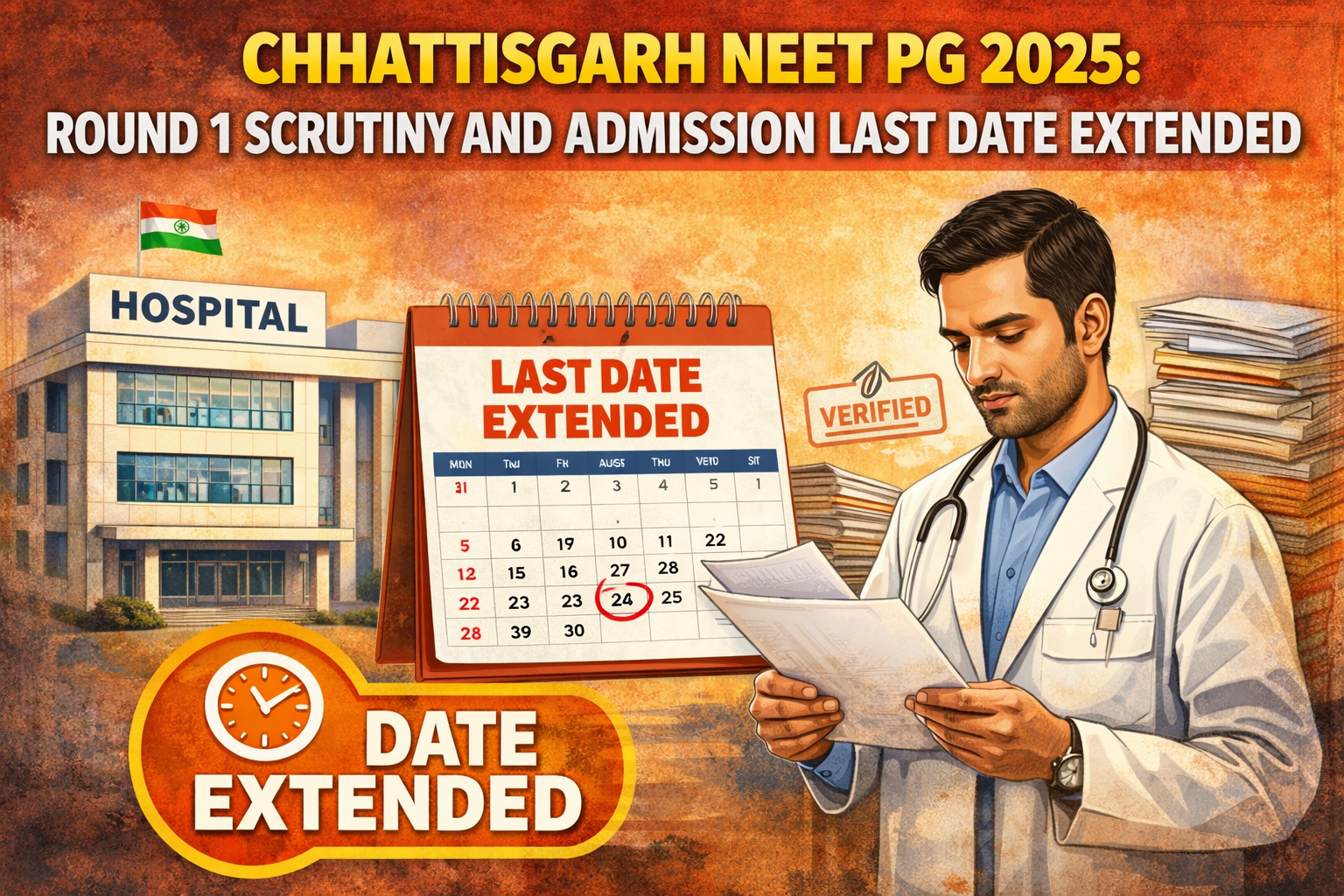Chhattisgarh NEET PG 2025: Round 1 Scrutiny and Admission Last Date Extended